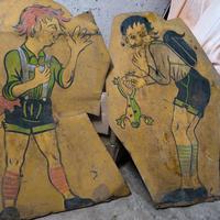  3 insegna smaltate in metallo vintage 