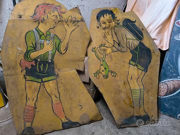  3 insegna smaltate in metallo vintage 