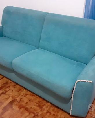 Divano letto matrimoniale azzurro