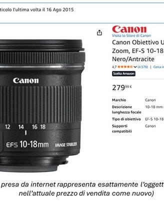 Ultragrandangolo EF S 10 18mm f/4.5 5.6 IS STM