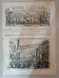 Antica stampa de "Il mondo illustrato" del 1800 