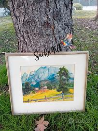 Acquerello paesaggio alpino