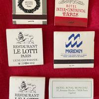 Sei scatole di fiammiferi hotel di Parigi