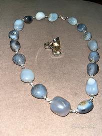 SET -COLLANA E ANELLO- PIETRA AGATA