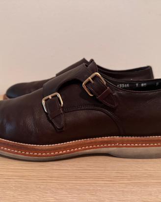 Scarpe Santoni in pelle con doppia fibbia