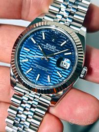 Rolex DJ 41 126334 blu scanalato fluted 07/2023