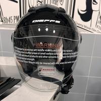 CASCO DIEFFE NERO LUCIDO CON VISIERA LUNGA