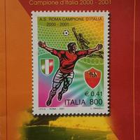 francobolli commemorativi scudetto Roma 2001