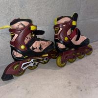 Pattini a rotelle 4 ruote regolabili taglia 35-38