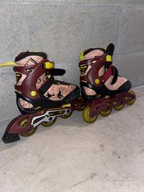 Pattini a rotelle 4 ruote regolabili taglia 35-38