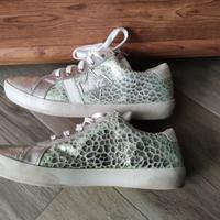 Sneakers w6yz donna ragazza 38 silver bianco verde