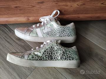 Sneakers w6yz donna ragazza 38 silver bianco verde
