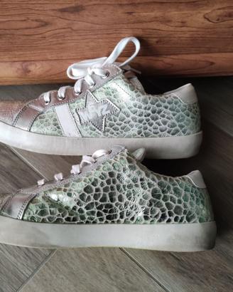 Sneakers w6yz donna ragazza 38 silver bianco verde