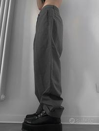 Hugo Boss Pantaloni larghi (48) grigio scuro lana