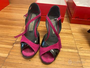 Scarpe ballo donna nappa nero/ciclamino 39