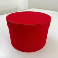 Stockscatole in velluto rosso - cappelliera rossa