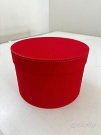 Stockscatole in velluto rosso - cappelliera rossa