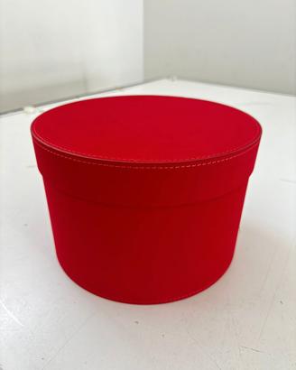 Stockscatole in velluto rosso - cappelliera rossa