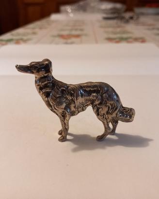 Cane levriero russo Borzoi in miniatura in argento