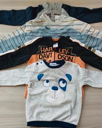 Set 5 felpe bambino 18-24 mesi
