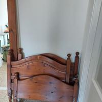 Giro letto singolo in legno noce scuro