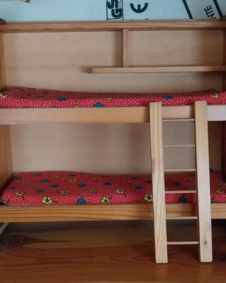 Giocattolo cameretta con armadio per bambole