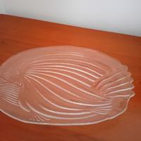 Piatto da portata in vetro pressato decorazione a