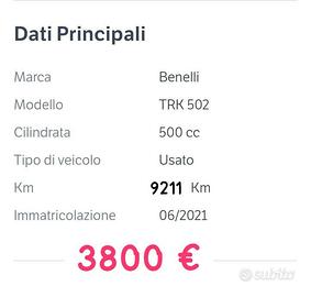 BENELLI TRK 502 bianca 