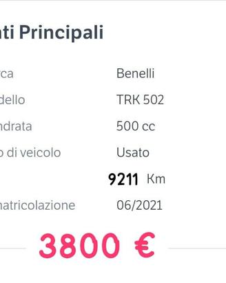 BENELLI TRK 502 bianca 