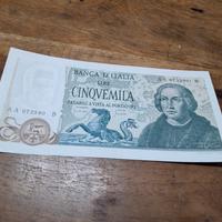 banconota 5000 lire colombo secondo tipo