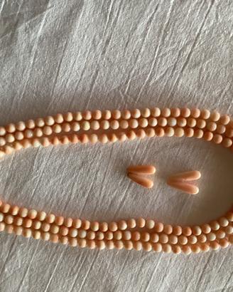 3 fili di corallo rosa pelle d’angelo