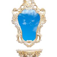 Mensola + specchio stile barocco 75x49 cm vari col