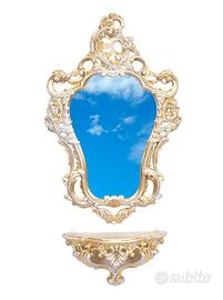 Mensola + specchio stile barocco 75x49 cm vari col