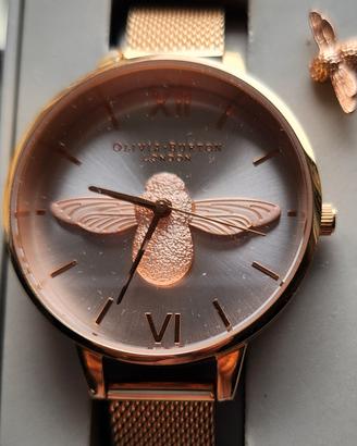 Orologio Olivia Burton 3D Bee oro rosa+spilla ape
