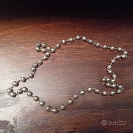 Collana in perle di ferro + anello resina