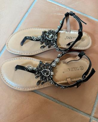 Sandalo infradito donna con strass