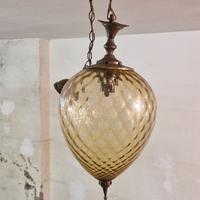 Lampadario in vetro marrone