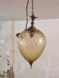 Lampadario in vetro marrone