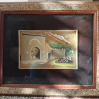 quadro olio su foglio d'oro 