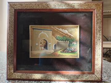 quadro olio su foglio d'oro 