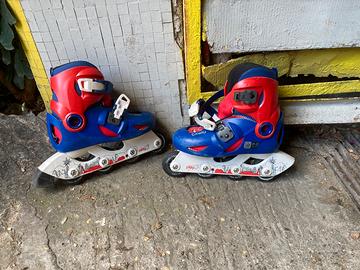 Pattini con ruote in linea con protezioni