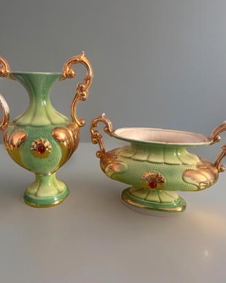 Coppia Vaso-centrotavola In ceramica vintage
