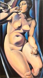 Tamara De Lempicka Nudo con Colomba 1928 copia d'a