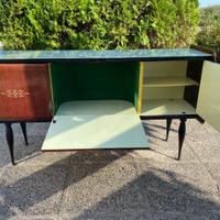 Credenza anni 50 armadietto vintage mogano ottone