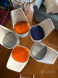 Sedie Tulip anni ’70 vintage – Set 5 pezzi