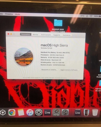 MACBOOK PRO 13" RETINA CORE I5 2.6 RAM 16GB SSD 25