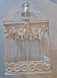 Lanterna decorativa in metallo bianco – stile shab