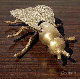 Posacenere Vintage a forma di Mosca in Ottone