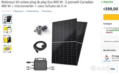 Pannello fotovoltaico da balcone