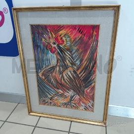 QUADRO GIORDANO RIGHINI 35X50 GALLO CORNICE PASSPA